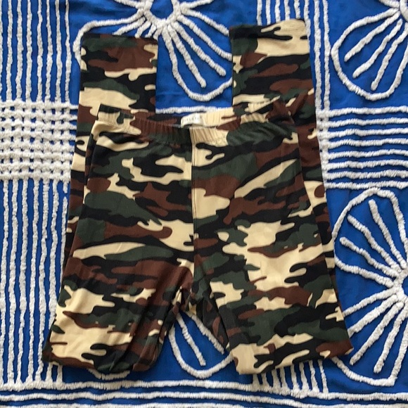 Retro Camo Patterned Y2K Leggings Alt Goth One Size Fits All - Picture 5 of 9